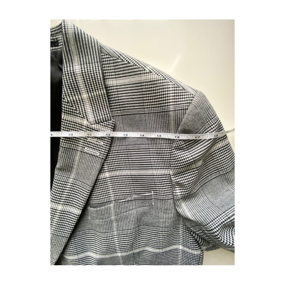 Topman Mens Double Breasted Jacket Blazer Sz 40R Gray Plaid - Picture 7 of 12